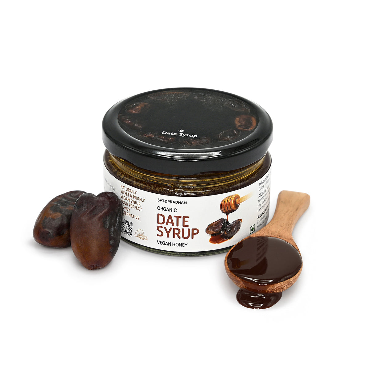 Pure Date Syrup 200g- Premium Kimia Date Syrup- Natural Alternative to Bee Honey for Vegans - Satvic Sweetener-Healthy Alternative to Refined Sugar, Maple Syrup, & Honey-Plant-Based Date Honey