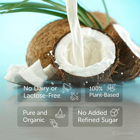 Key Features of Unsweetened Pure Coconut Milk 400ml (18% Fat) - Made with Fresh Coconut Flesh and Water - No Sugar, Additives or Emulsifiers - Prepared Without Heat to Retain Nutrients - Plant-Based & Preservative-Free