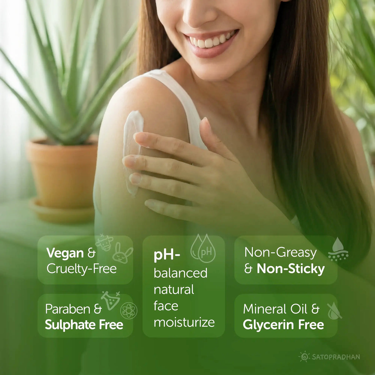 Aloe Face & Body Lotion 200ml - Lightweight & Non Sticky Moisturiser - Face & Body Cream - Natural, Pure & Vegan - Non- Toxic Face Lotion - Plant-Based Moisturizer, vegan, cruelty free, non greasy, mineral oils, paraben, glycerin free