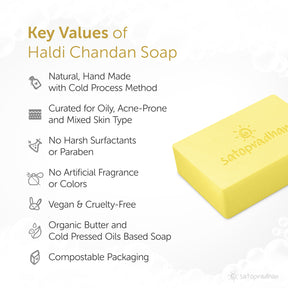 Anti-Ageing Haldi Chandan Soap 80g - Cold Processed Handmade Organic Vegan & Natural Soap