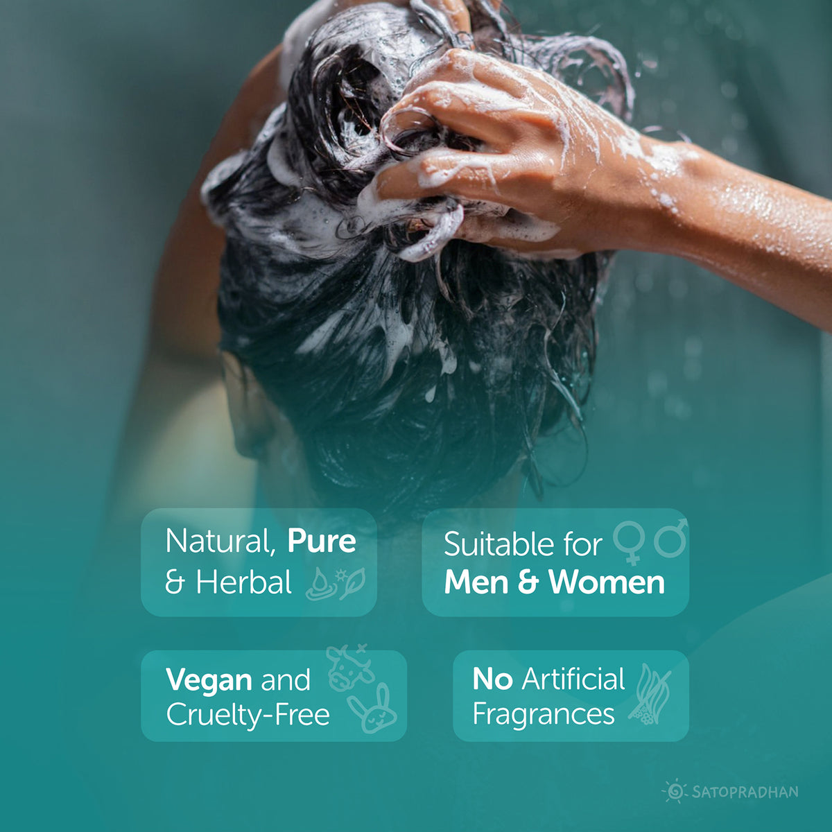 Natural and pure rosemary shampoo, herbal formula suitable for men and women, vegan, cruelty-free, and free from artificial fragrances.