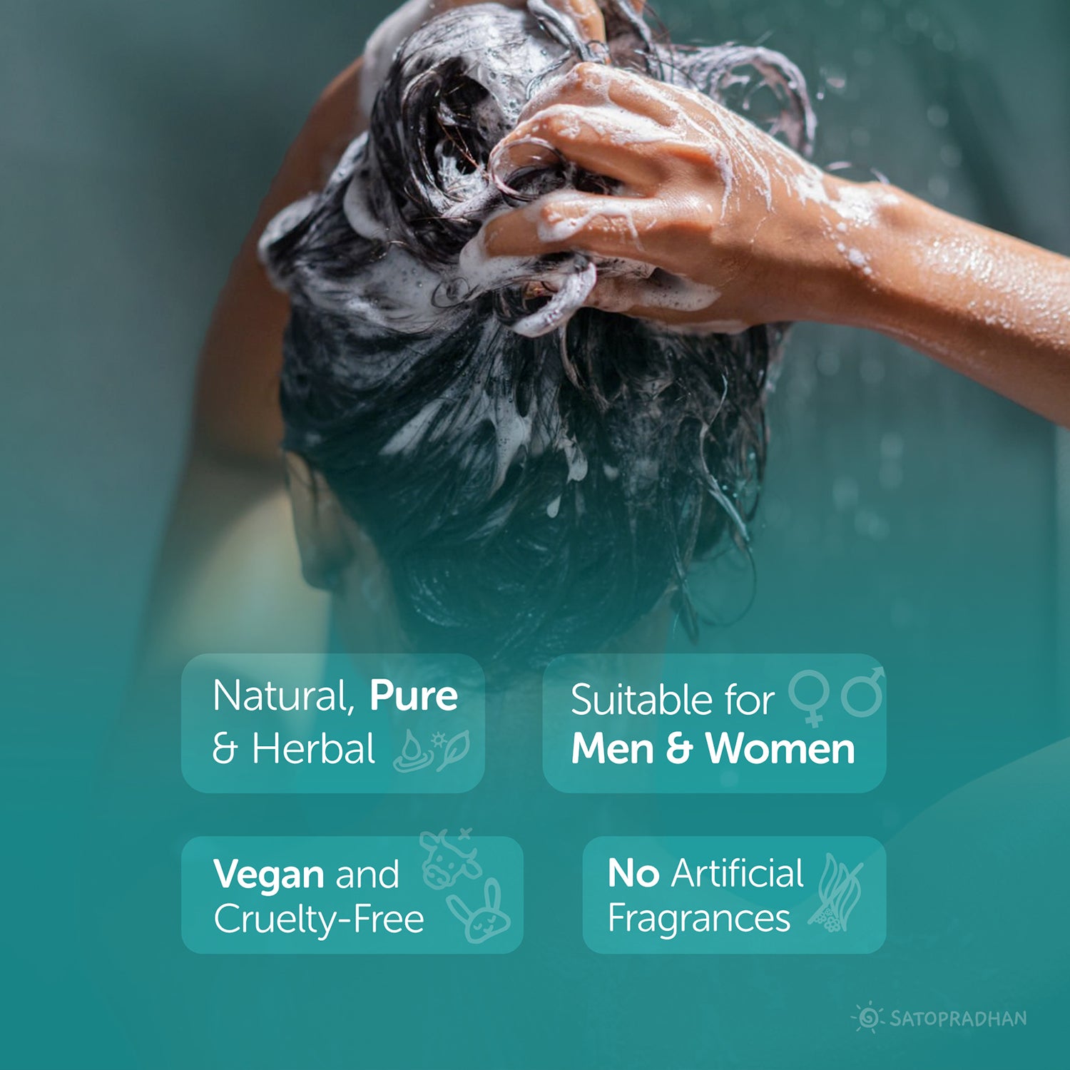 Natural and pure rosemary shampoo, herbal formula suitable for men and women, vegan, cruelty-free, and free from artificial fragrances.