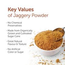 Jaggery Powder-  100% Organic, Natural &  Chemical-Free Desi Shakkar 800g/4.5kg - A Pure & Healthier Sugar Alternative - Dark Brown with Pleasant Flavour, Key Values, Benefits, Main Points, Features