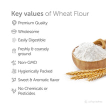 premium quality, wholesome, easily digestable, freshly ground, non gmo, hygienically packed, sweet and aromatic flavor, no chemicals and pesticides