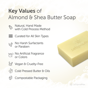 Cold-Processed Almond & Shea Soap 100g - Moisturizing | Handmade Soap Bar | Organic Soap | Skin Cleanser