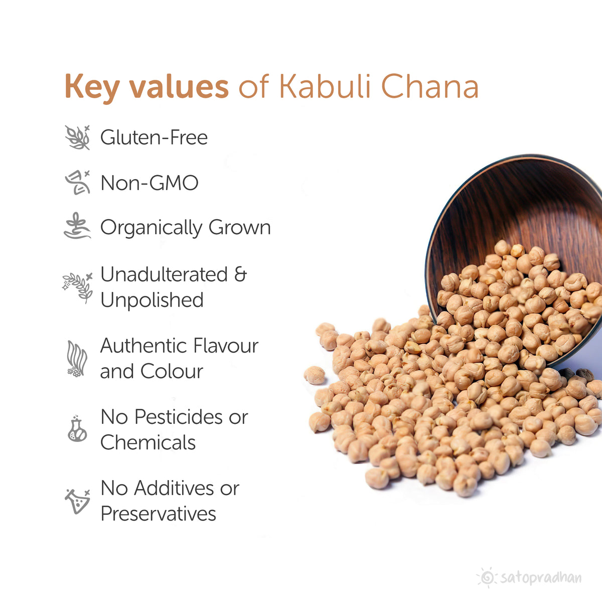 Kabuli Chana - Chickpeas 800g - Organic,  Raw, Unpolished & Wholesome - Ethically Sourced without Preservatives