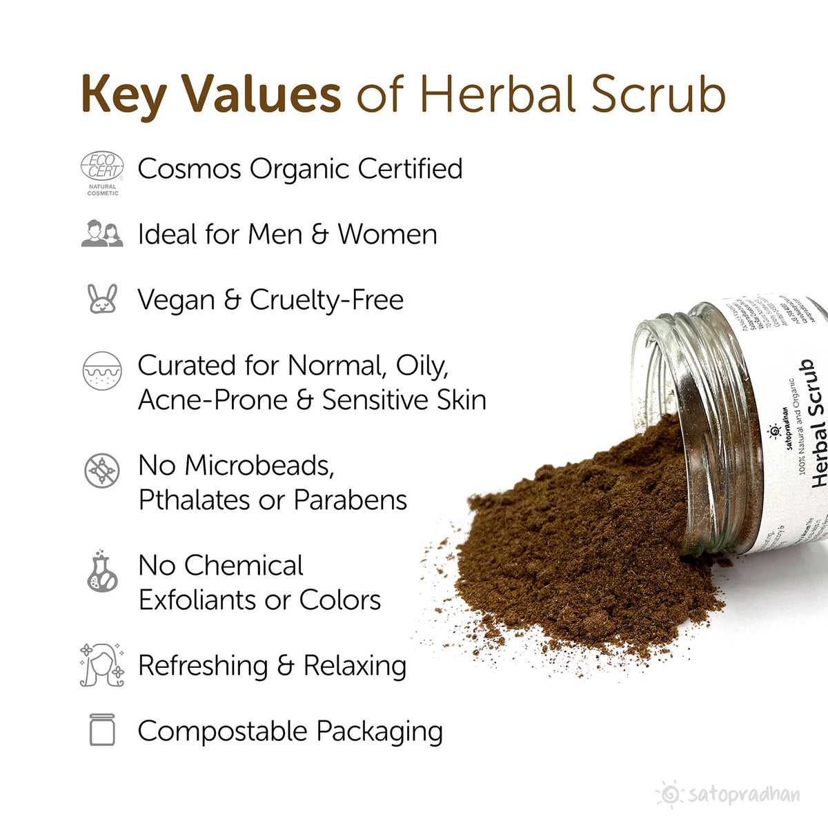 Organic & Herbal face scrub free from parabens and harmful ingredients helps in refreshing and glowing the skin