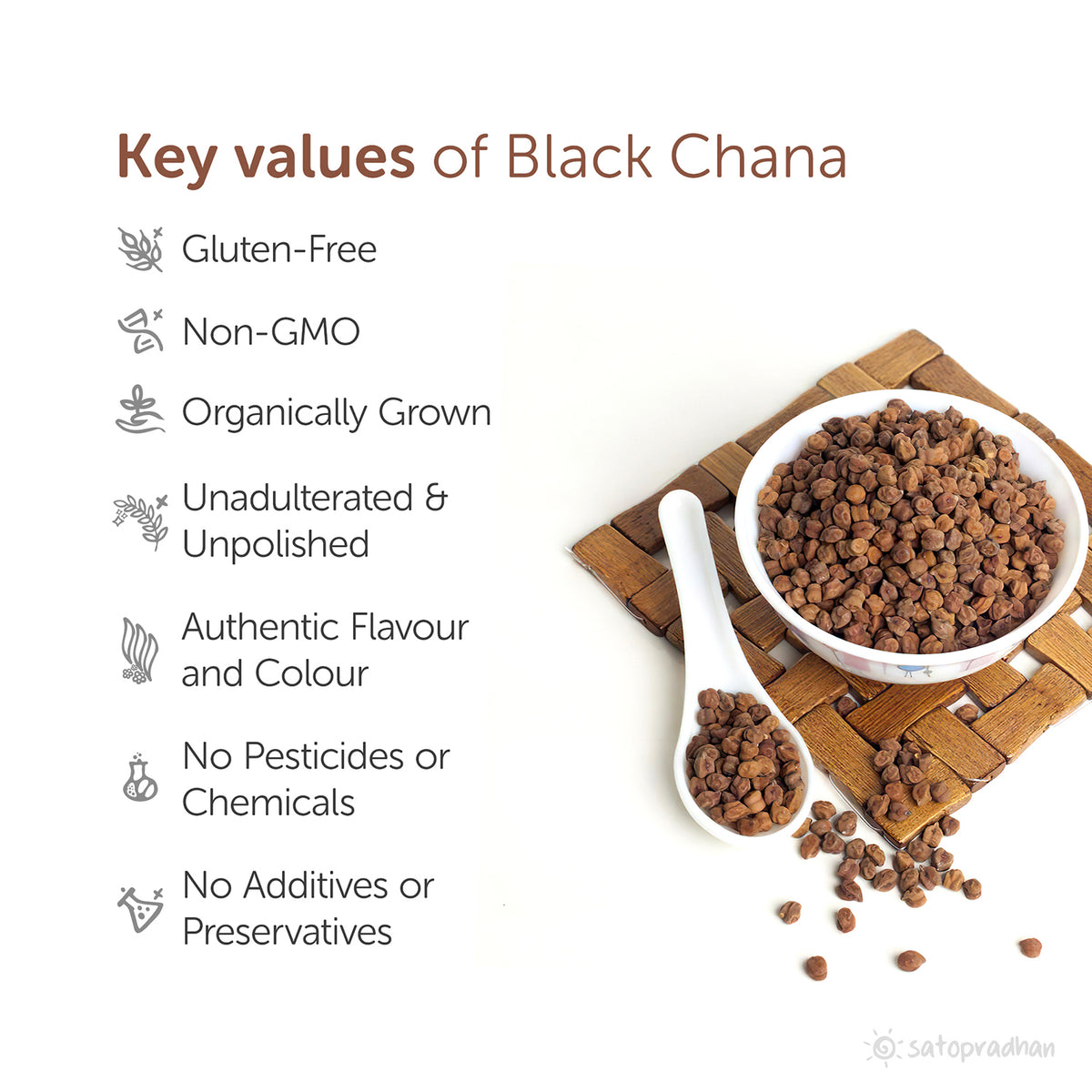 Black Chana Sabut - Bengal Gram Whole - Kala Chana Sabut 800g -  Organic, Raw, Unpolished & Wholesome - No Preservatives