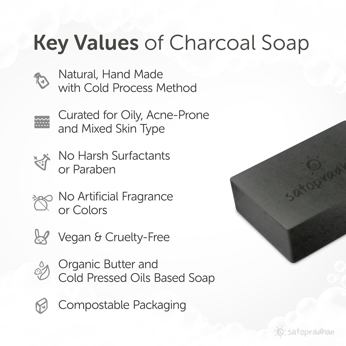 Activated Charcoal Multani Mitti Soap is made from chemica-free formulation and especially curated for oily, acne-prone skins
