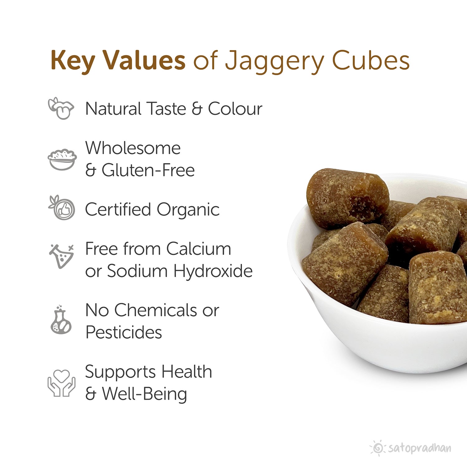 The jaggey cones are certified-organic, gives natural caramel like taste and supports health & well-being