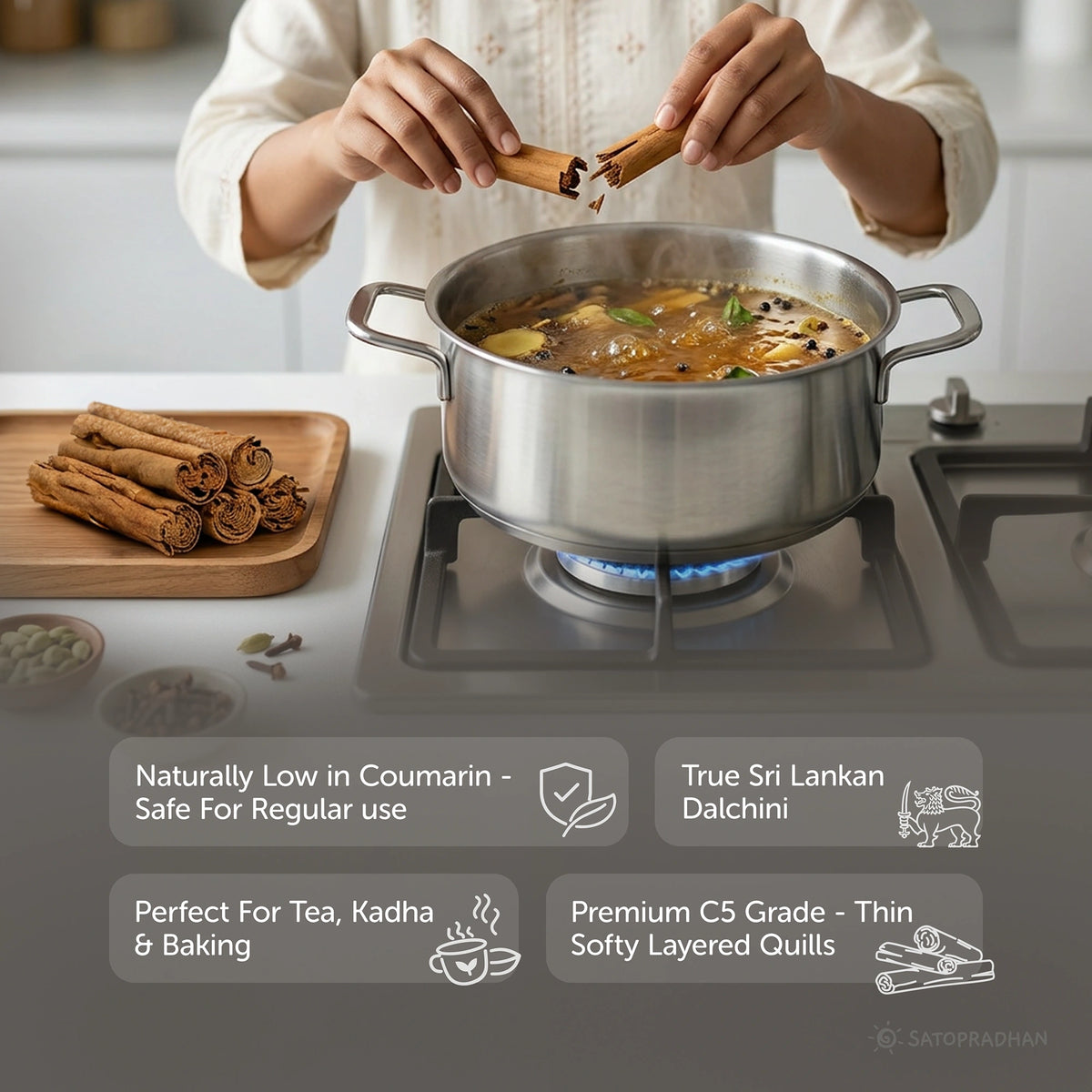 Pure Ceylon Cinnamon Sticks (C5) 100g – Low Coumarin - True Sri Lankan Whole Dalchini Quills - Unpolished Cinnamon Whole Bark