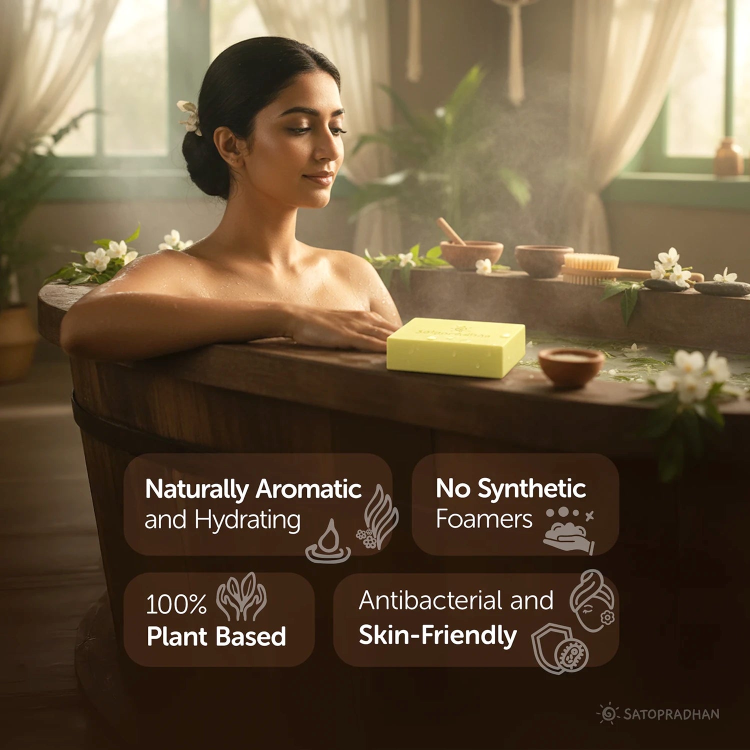 Anti-Ageing Haldi Chandan Soap 120g - Cold Processed Handmade Organic Vegan & Natural Soap