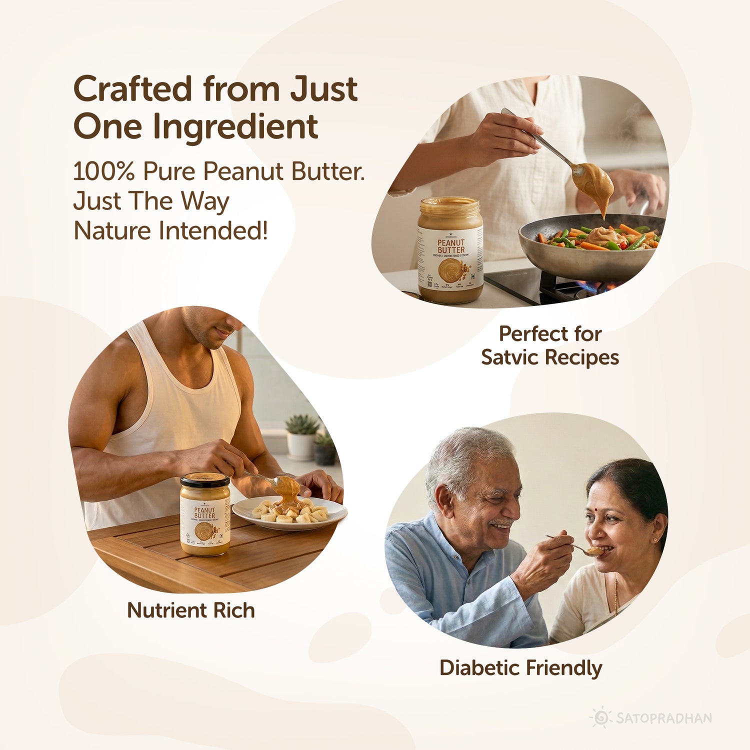 Sugar Free Plain Peanut Butter – Creamy - Unsweetened - 100% Peanuts