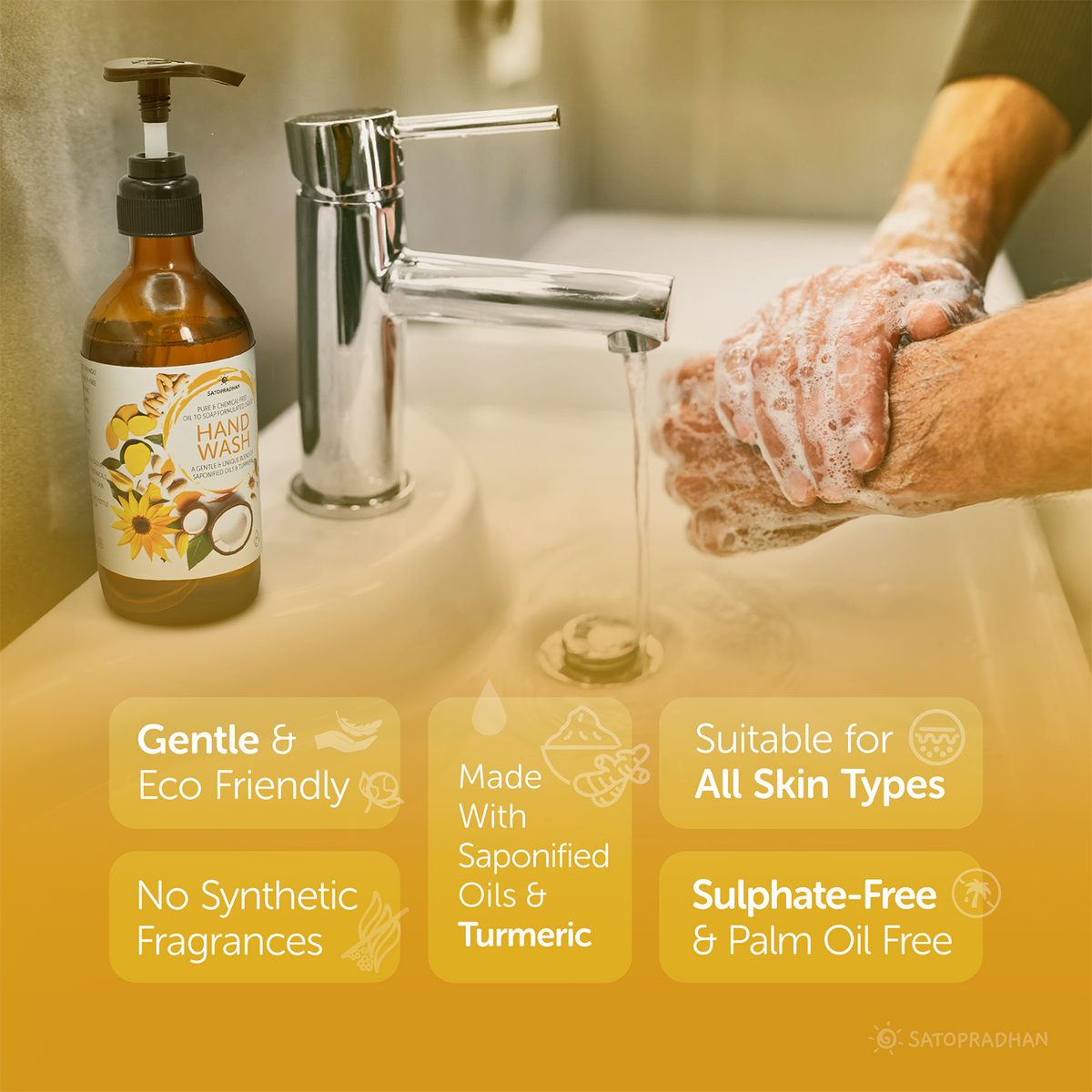 Natural Liquid Handwash 200ml - Organic, Hydrating & Moisturizing Hand Soap for Sensitive Skin - Perfect Hand Cleanser & Disinfectant - Herbal, Vegan & Earth Friendly - For All Skin Types - Toxin Free Hand Soap - Hand Wash Without SLS