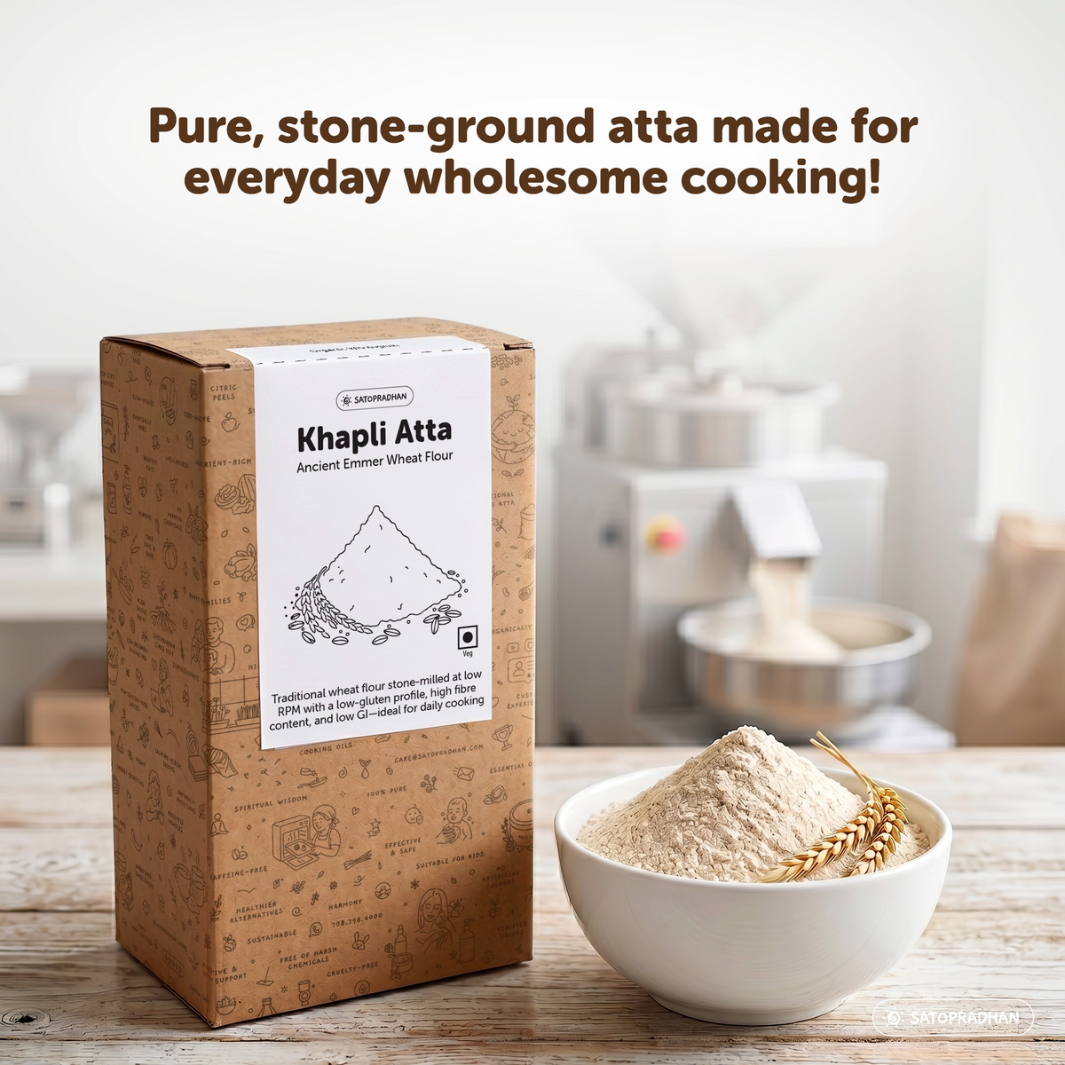 Pure stone ground khapli atta