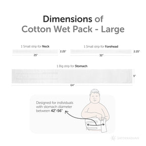 Therapeutic Cotton Cloth Wet Pack - Large | Thandi Patti | Wet Pack to Detox Your Body | For Headache, Fever, Fatigue, Sore Throat, Cold & Cough Relief