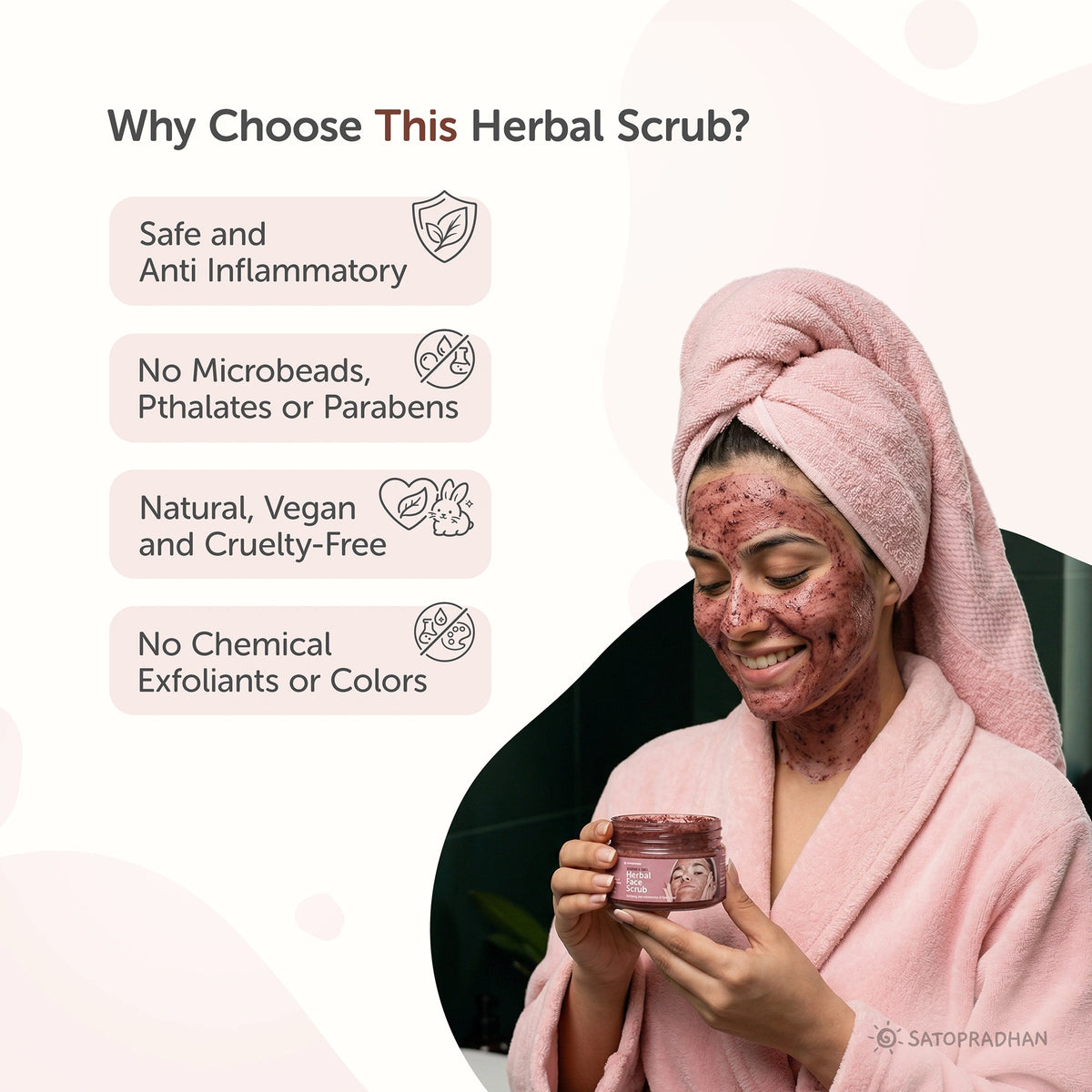 Satopradhan Rosehip & Shea Butter Exfoliating Herbal Scrub for Face & Body 150g - Natural Detan Scrub for Cleansing - Blackhead & Whitehead Remover - Dead Skin Remover - Detan Face Ubtan