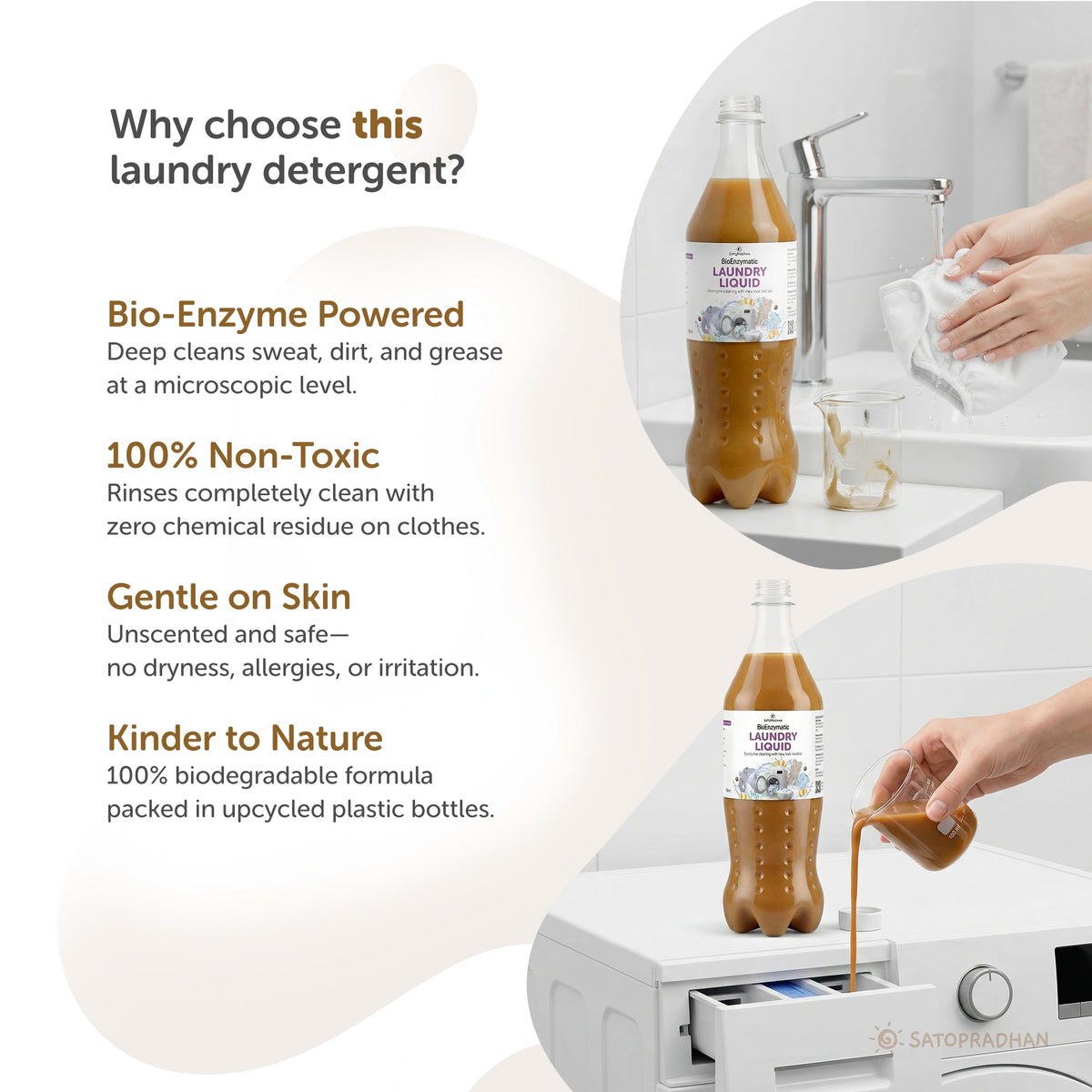 Bioenzyme Laundry Detergent Liquid  750ml/1.9L – Natural, Plant-Based & Eco-Friendly