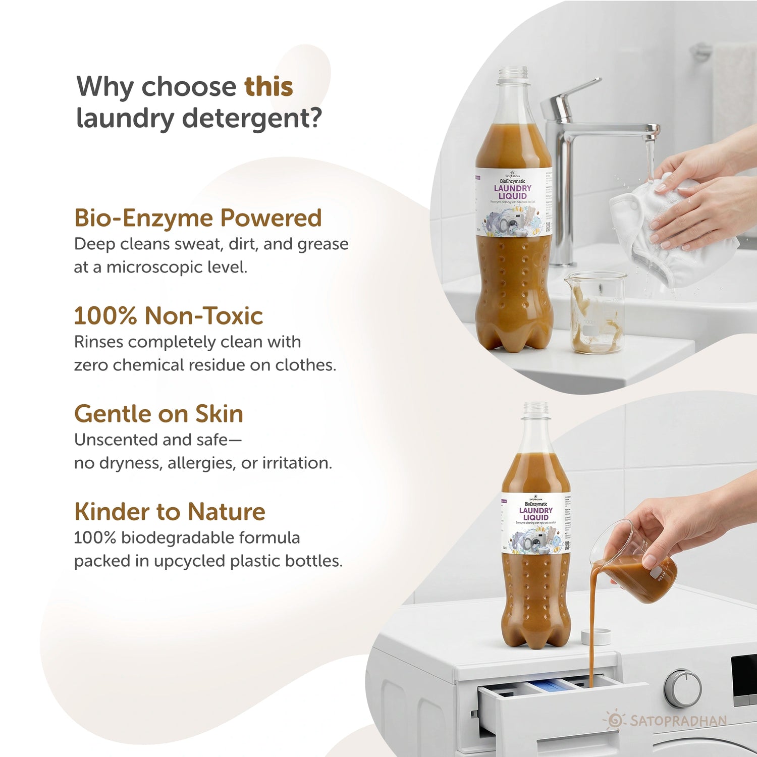 Bioenzyme Laundry Detergent Liquid  750ml/1.9L – Natural, Plant-Based & Eco-Friendly