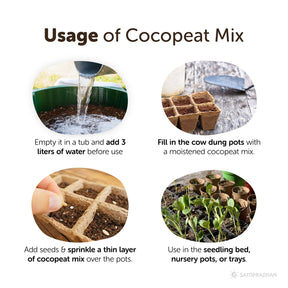 Cocopeat Mix - 1.5 kg | Expanded, Fully Dried & Cleaned | Ready-to-use organic soilless mixture - Satopradhan