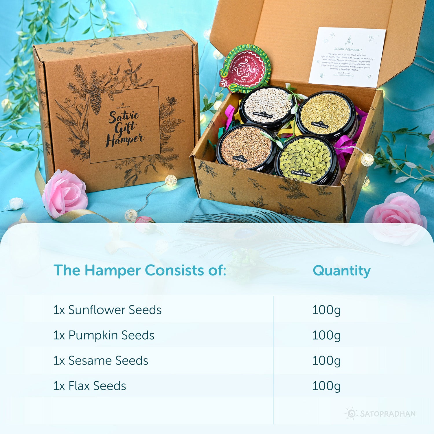 Organic Seeds Delight Gift Hamper| Wholesome Eco-Friendly Gift Pack| Pure and Natural Edible Seeds| Satvic Gift Hamper