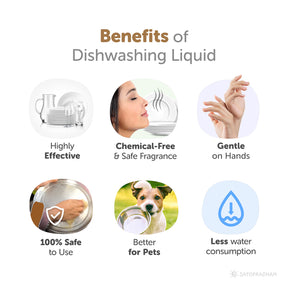 Natural Dishwashing Liquid 750 ml & 1.9L- Organic Dish Soap - Herbal Dishwash Liquid for Sensitive Hands - Herbal & Skin-Friendly - Hypoallergenic, Safest & Bio Cleaner, Benefits, usage, key values