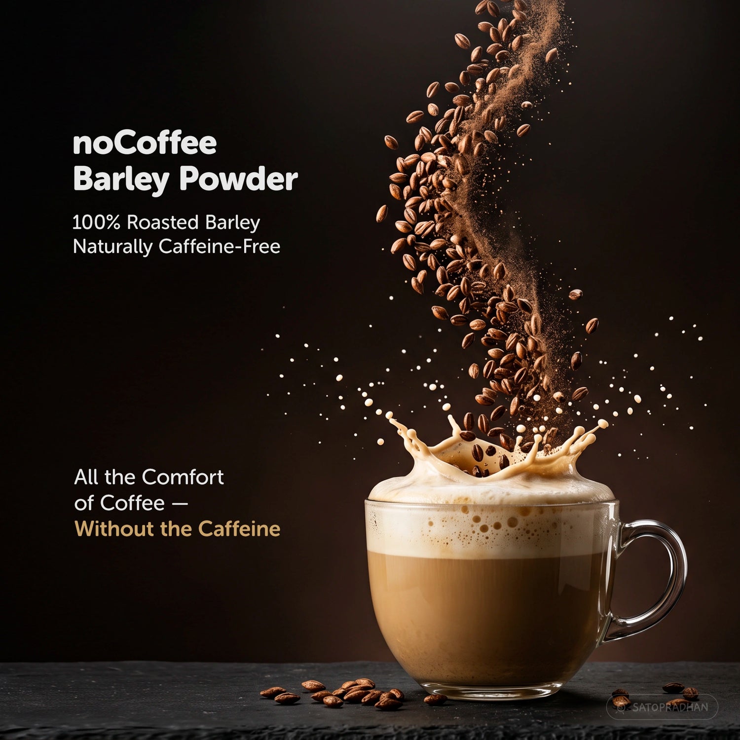 noCoffee Barley Powder  - Naturally Caffeine-Free Coffee Alternative - Roasted Nutty Wellness Drink