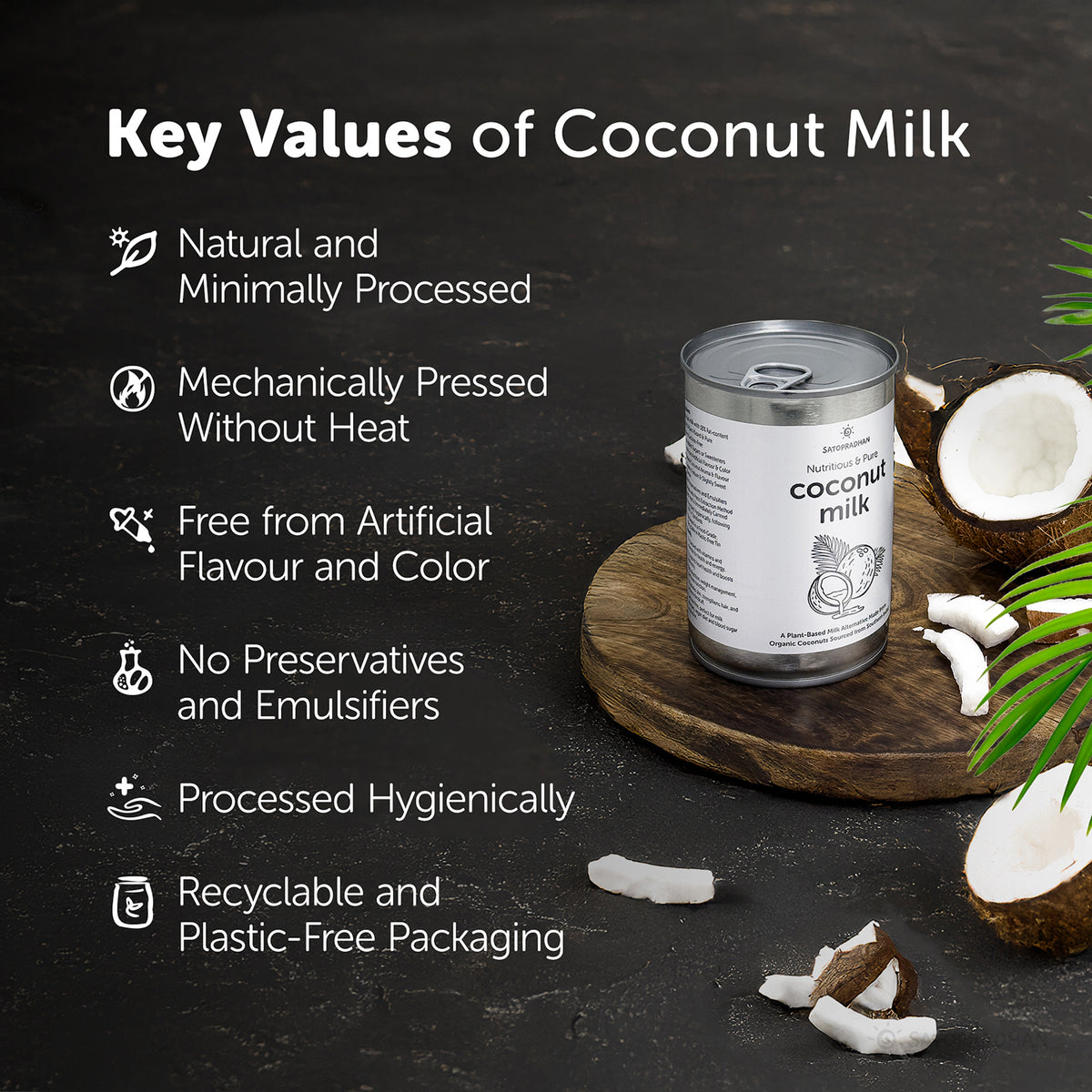 Unsweetened Pure Coconut Milk 400ml (18% Fat) - Made from Fresh Coconut Flesh and Water - No Added Sugar, Additives, or Emulsifiers - Dairy-Free, Lactose-Free, Vegan, and Plant-Based