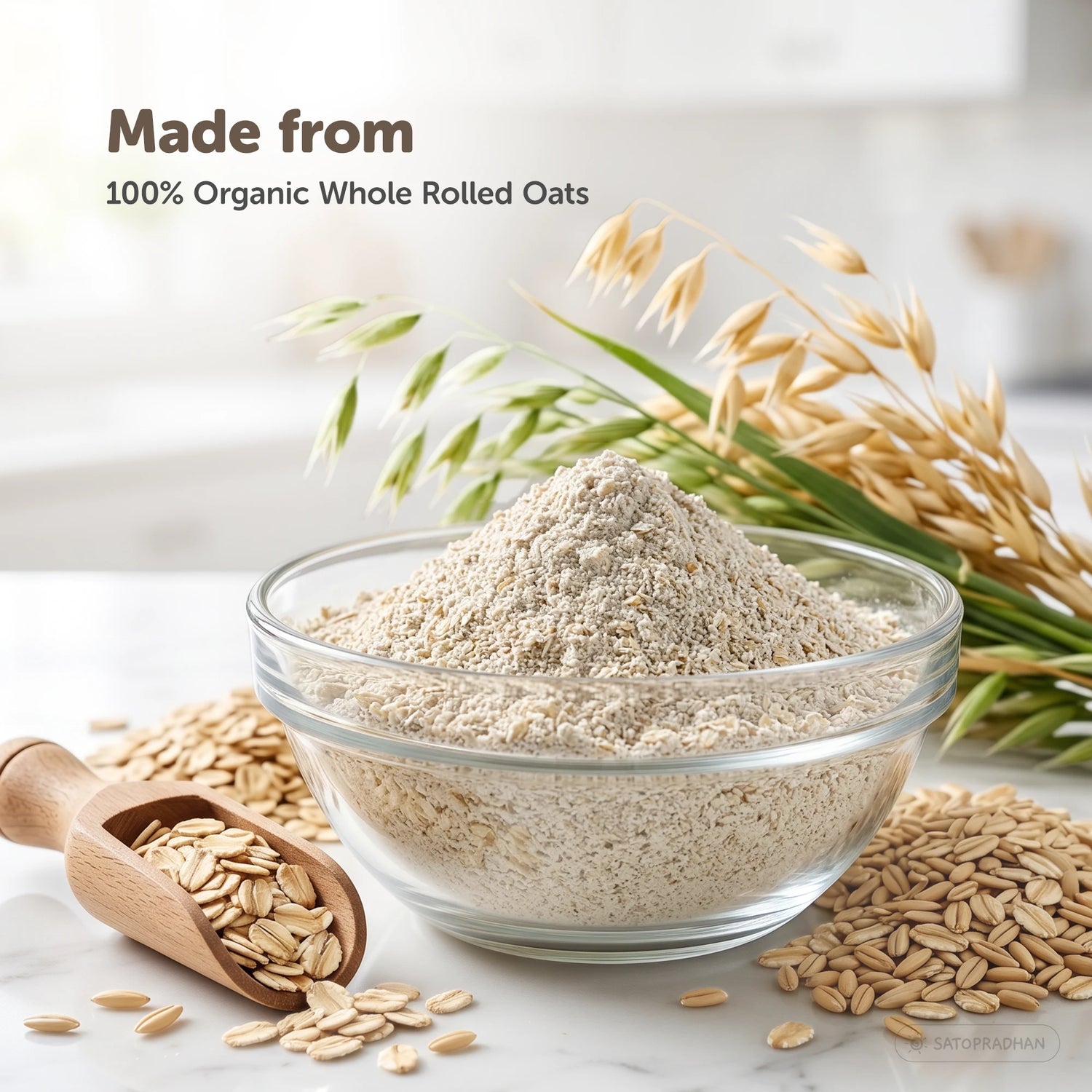 Organic Oats Flour 800g – Gluten-Free Stone Ground Oats Atta