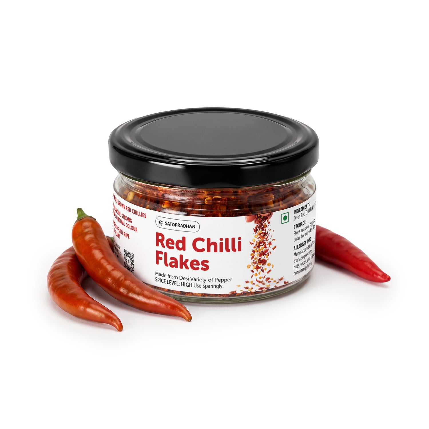 Premium reusable jar packaging Premium Red Chilli Flakes 50g - Crushed Red Pepper Flakes