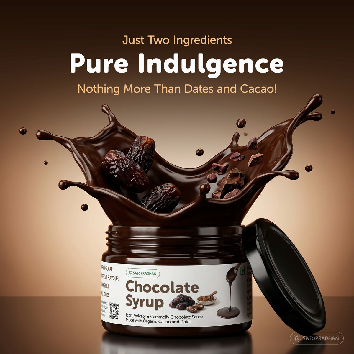 Organic Chocolate Syrup 200g | Date-Sweetened Chocolate Sauce with Real Cacao | No Refined Sugar, No Artificial Flavours