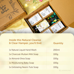 Natural Cleanse & Clear Hamper | Herbal, Vegan & Earth Friendly | Suitable For All Skin Types | What's inside