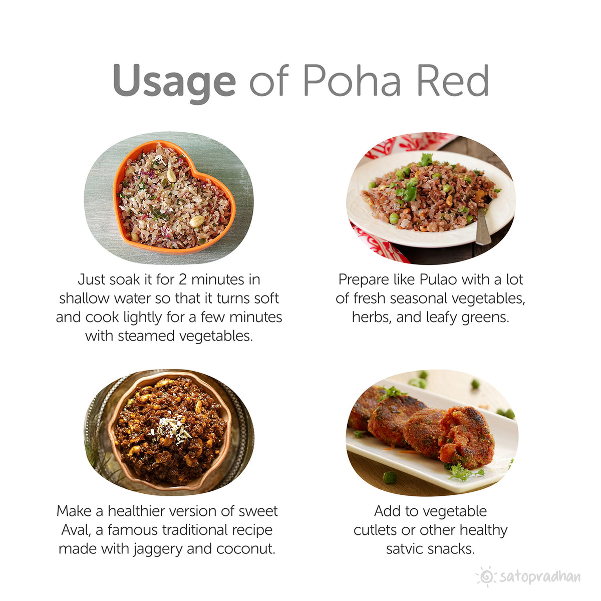 Poha Red-Organic & Wholesome 400g & 2.4Kg -Gluten free & Saponin free - High Quality Unrefined Grains without Preservatives, Usage, How to use, benefits, recipes, poha