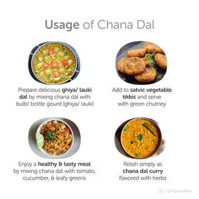 Chana Dal - Bengal Gram Split 800g - Purely Natural,  Organic &  Unpolished without Preservatives
