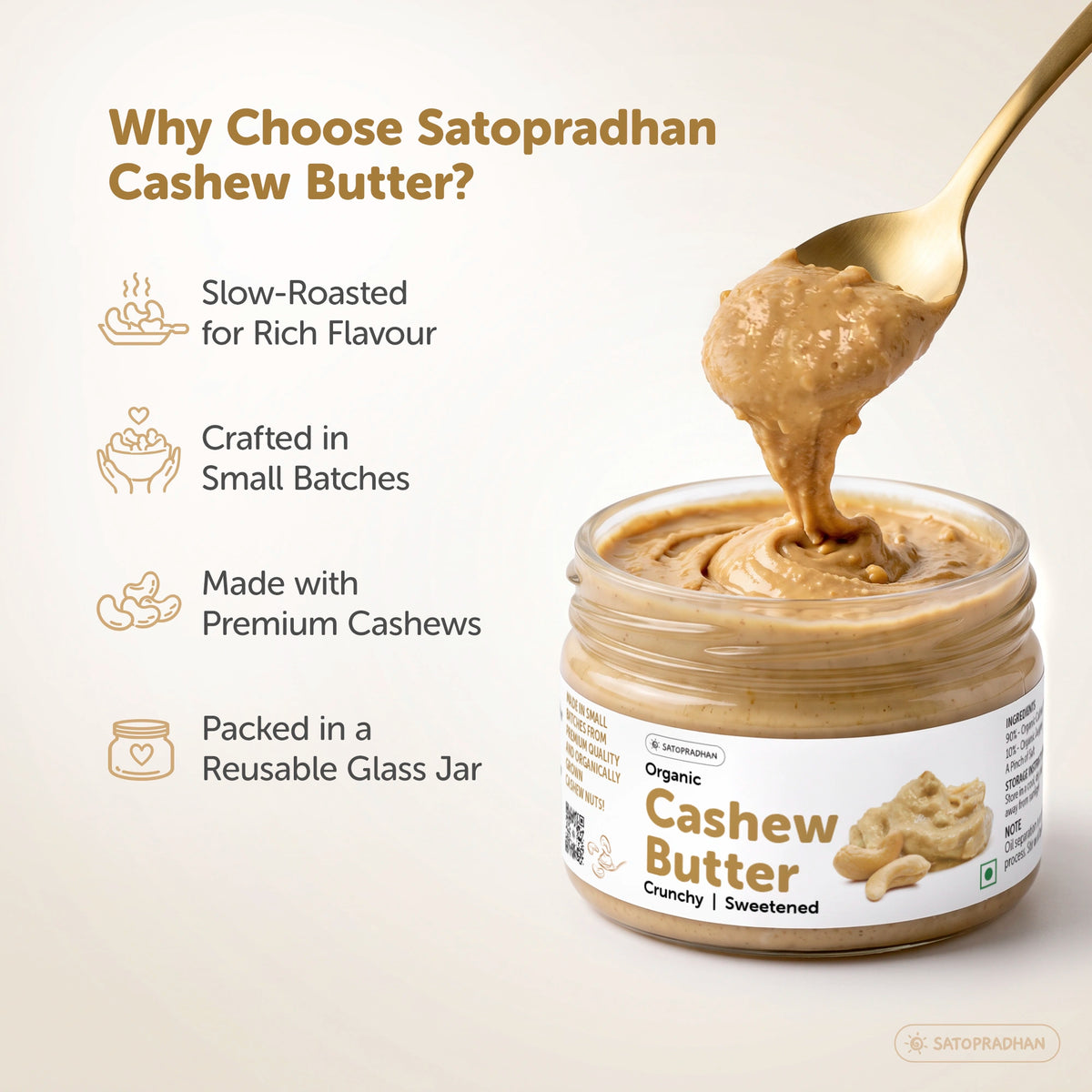 Organic Cashew Butter 200g - Creamy Nut Butter Spread