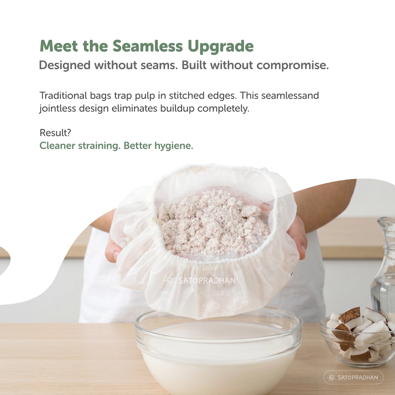 Nylon Nut Milk Bag - Food-Grade Strainer Cloth - Reusable Nut Milk Bag for Making Milk - Nut Milk Mesh for Juicing