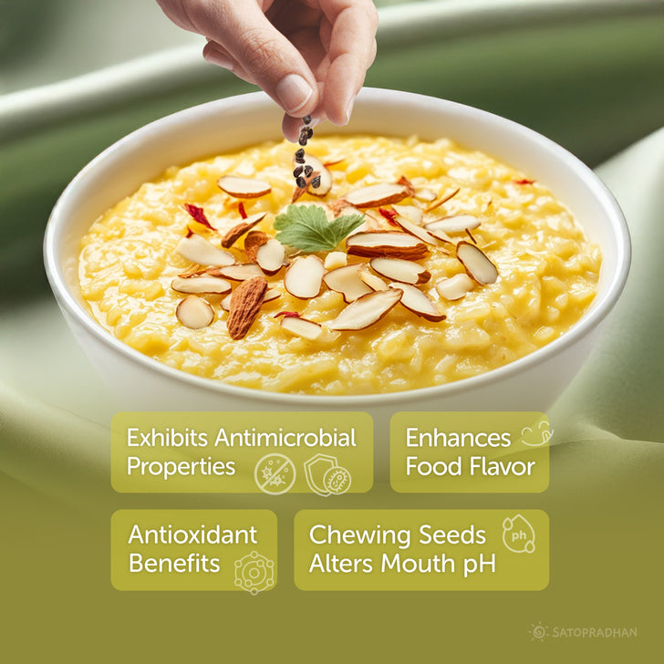 Exhibits Antimicrobial Properties, Enhances CS Food Flavor, Antioxidant Benefits, Chewing Seeds Alters Mouth pH