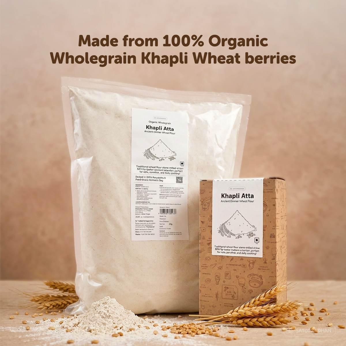 Made from organic khapli wheat berries