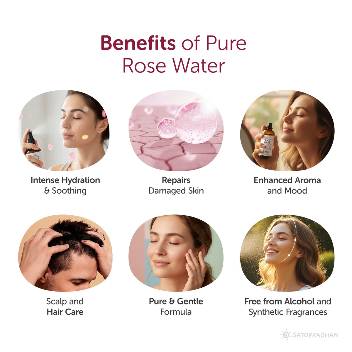 Pure Rose Water (Hydrosol) 100ml - Organic Rose Floral Water for Pore Reduction, Toning & Hydration - Facial Tonic Mist - Steam Distilled Rose Water Spray - Face Mist - Rose Hydrosol for Face - Gulab Jal for Sensitive Skin