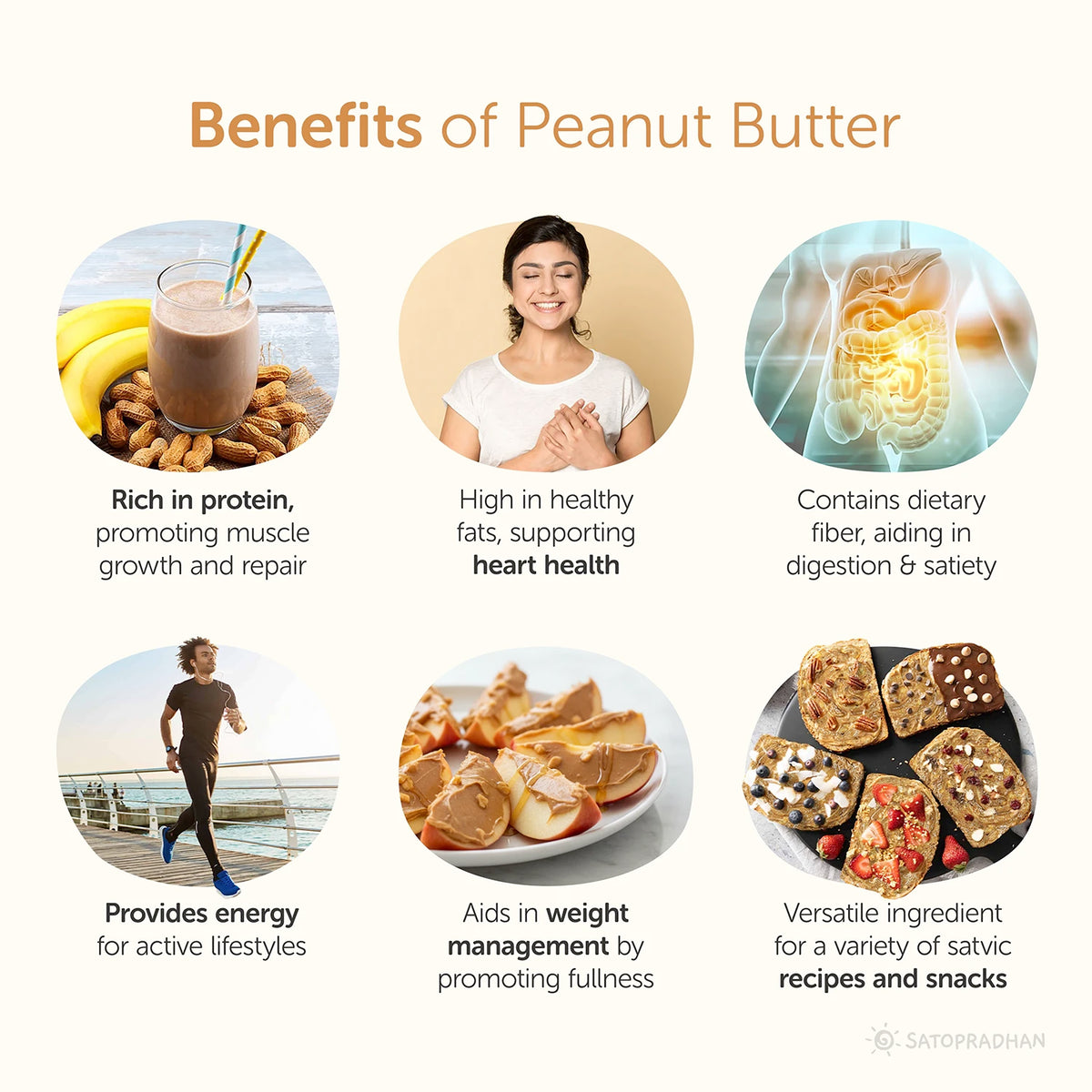 Natural Peanut Butter Crunchy 500g - Mildly Sweetened with Organic Jaggery Powder - All Natural, Gluten-Free, Organic, Healthy & Vegan - Ideal for Keto & Vegan Diets, Gym Goers, & Healthy Snacks