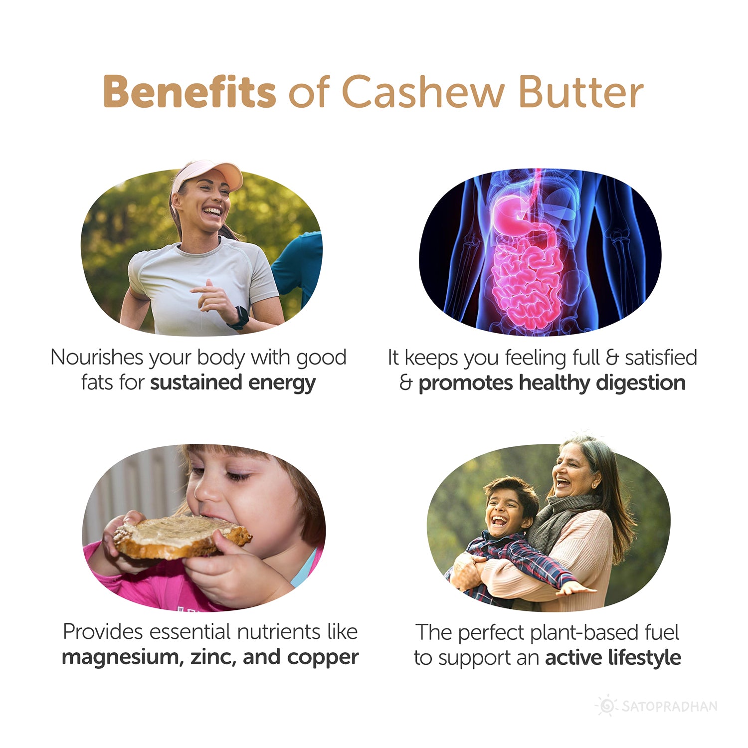Benefits: Nourishes your body with good fats for sustained energy, it keeps you feeling full & satisfied & promotes healthy digestion, provides essential nutrients like magnesium, zinc, and copper, the perfect plant-based fuel
to support an active lifestyle