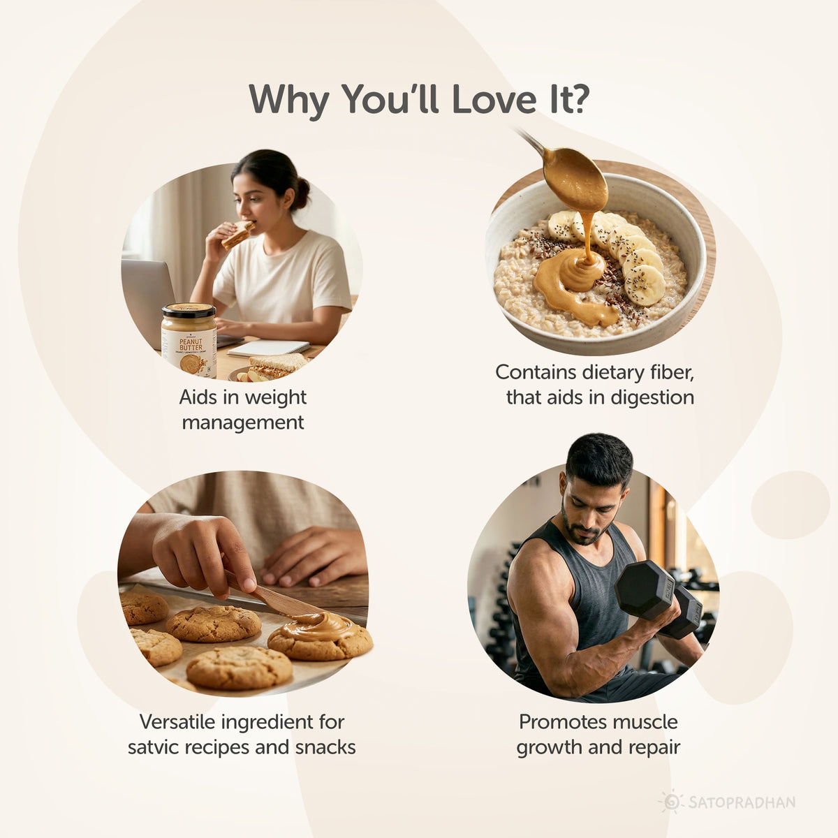 Sugar Free Plain Peanut Butter – Creamy - Unsweetened - 100% Peanuts