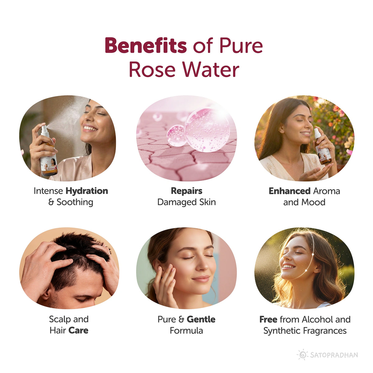 Pure Rose Water (Hydrosol) 200ml - Organic Rose Floral Water for Pore Reduction, Toning & Hydration - Facial Tonic Mist - Steam Distilled Rose Water Spray, Benefits, Rose Water, Usage