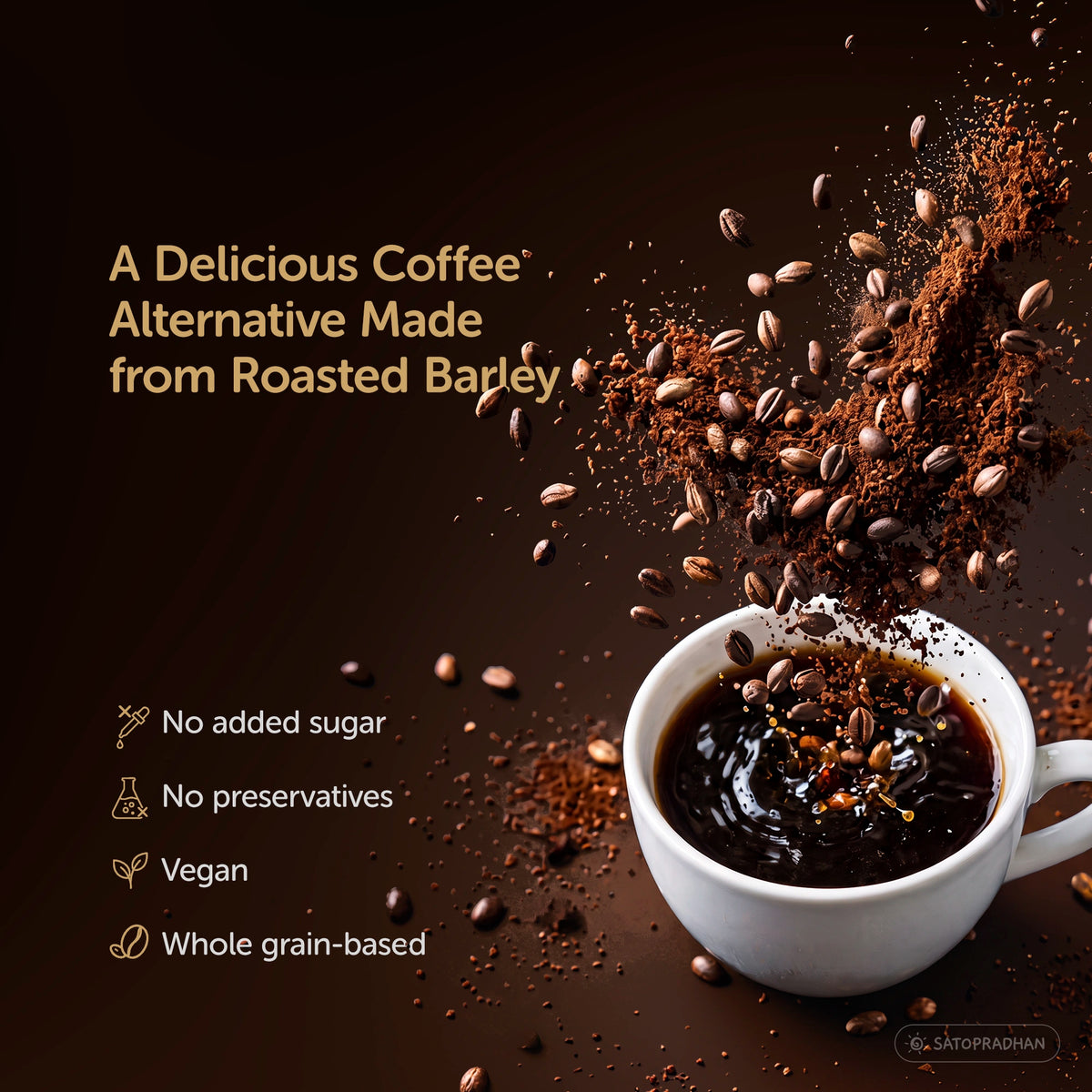 noCoffee Barley Powder  - Naturally Caffeine-Free Coffee Alternative - Roasted Nutty Wellness Drink