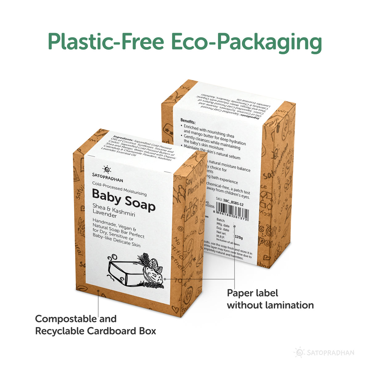 Packed in 100% eco-friendly and compostable packaging