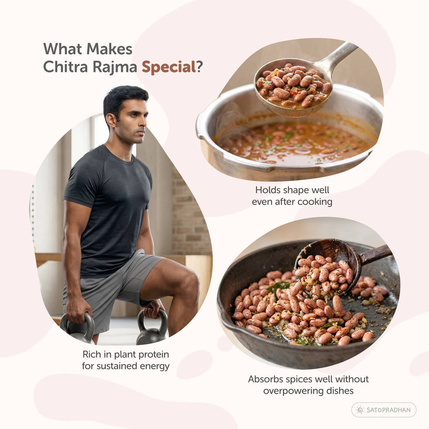 Organic Desi Rajma Chitra 800g - Unpolished Kidney Beans - Waghya Rajma