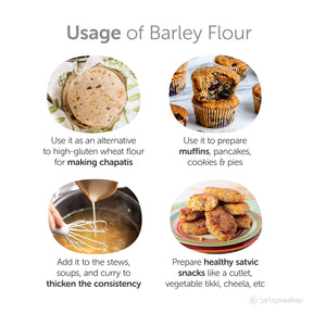 Barley Flour - Jau Ka Atta - Organic & Unadulterated, Wholesome, Low-Gluten & High Fibre | Hulled Barley /Jau Flour