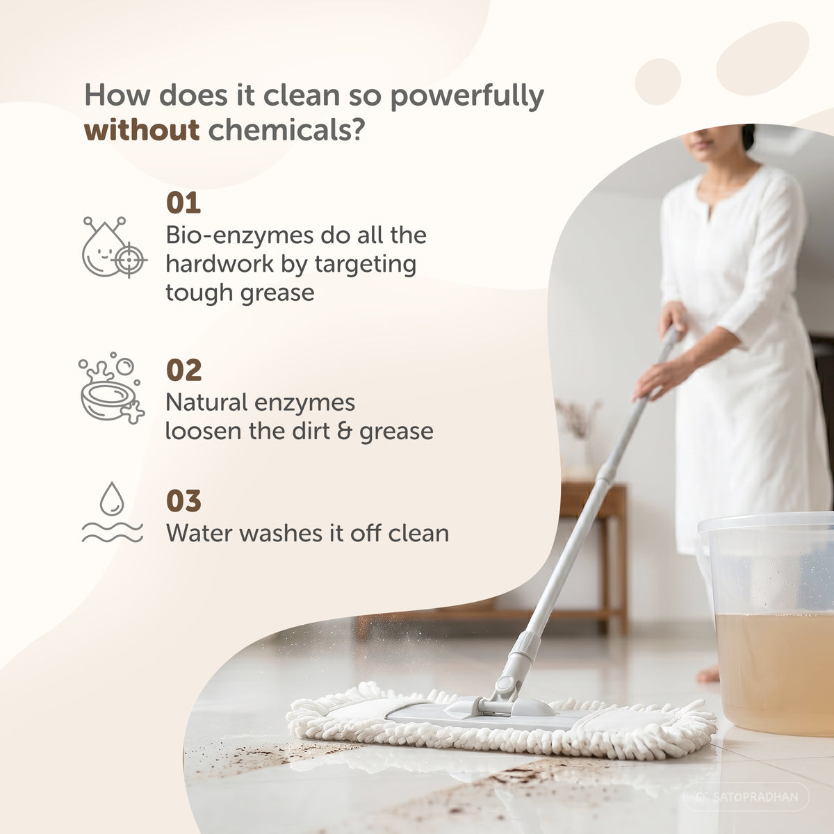 Eco Friendly Floor Cleaner 750ml & 1.9L - Herbal Bio Enzyme Floor Cleaner - Organic, Non-Toxic & Pet-Friendly - Eco Floor Cleaner - Plant-Based Surface Cleaner