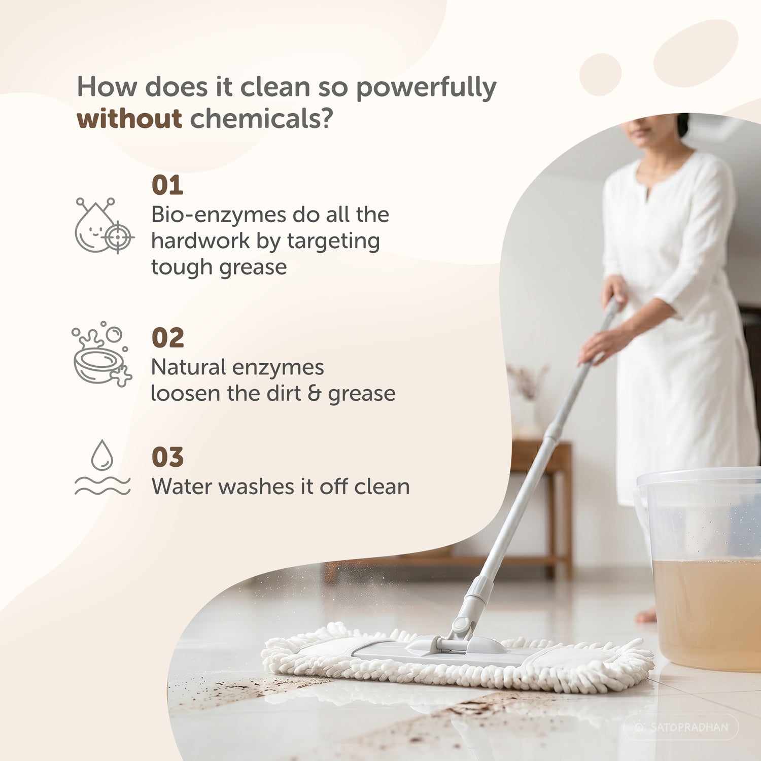 Eco Friendly Floor Cleaner 750ml & 1.9L - Herbal Bio Enzyme Floor Cleaner - Organic, Non-Toxic & Pet-Friendly - Eco Floor Cleaner - Plant-Based Surface Cleaner