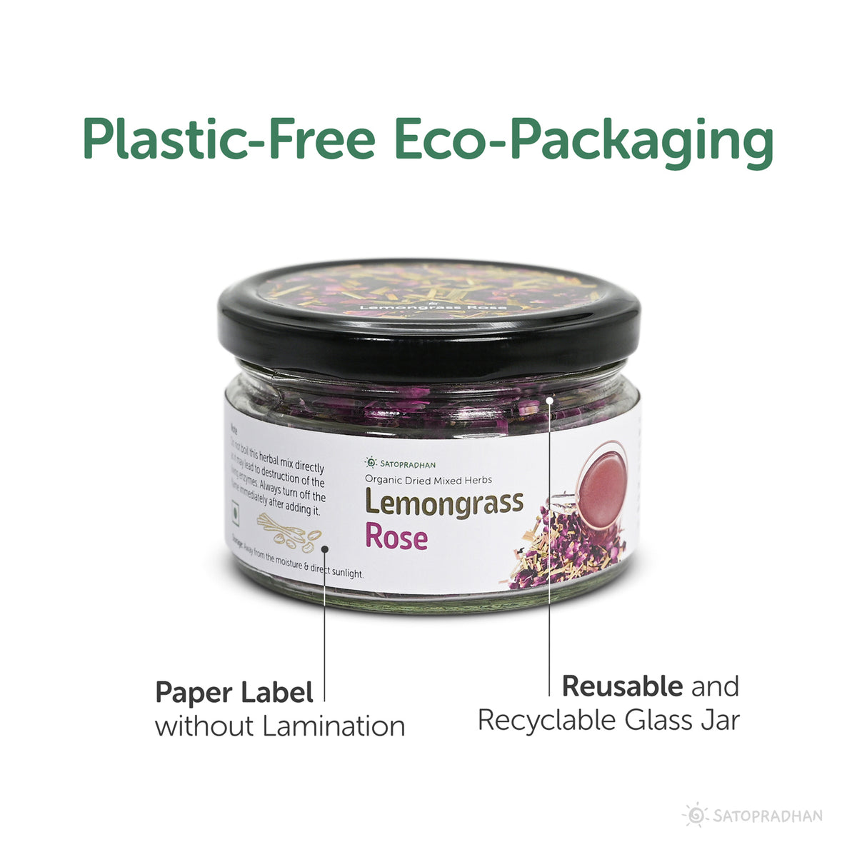 Comes in plastic free eco friendly reusable recyclable glass packaging